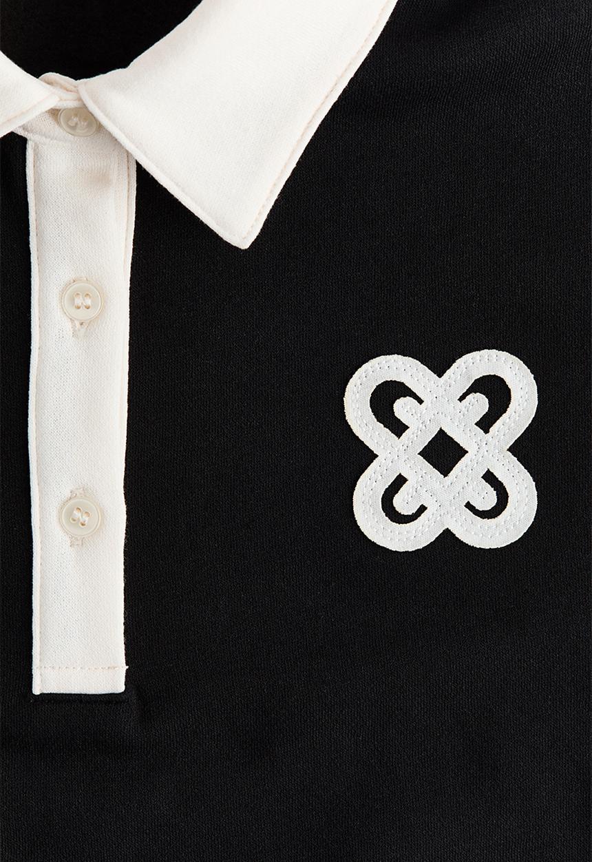 H&M - Appliqu?d rugby shirt - black/cream