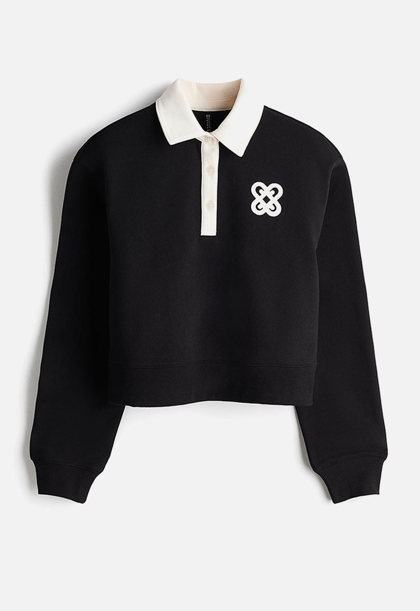 Appliqu?d rugby shirt - black/cream - 1337953001