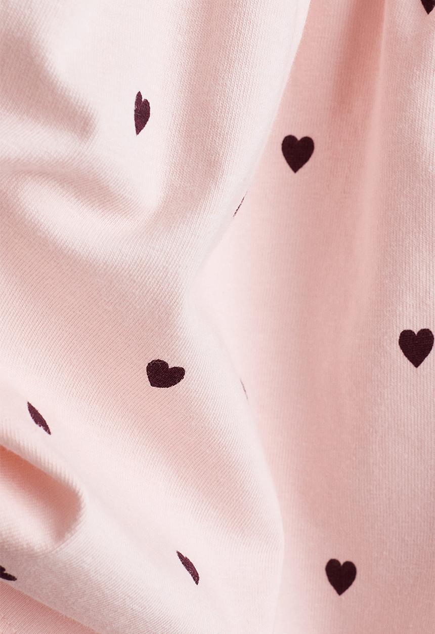 H&M - Printed cotton dress - light pink/hearts