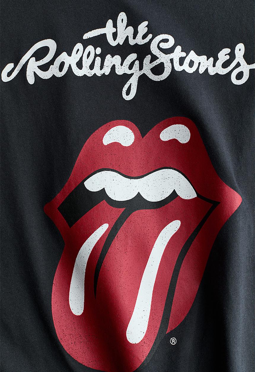 H&M - Loose-fit printed T-shirt - dark grey/the rolling stones