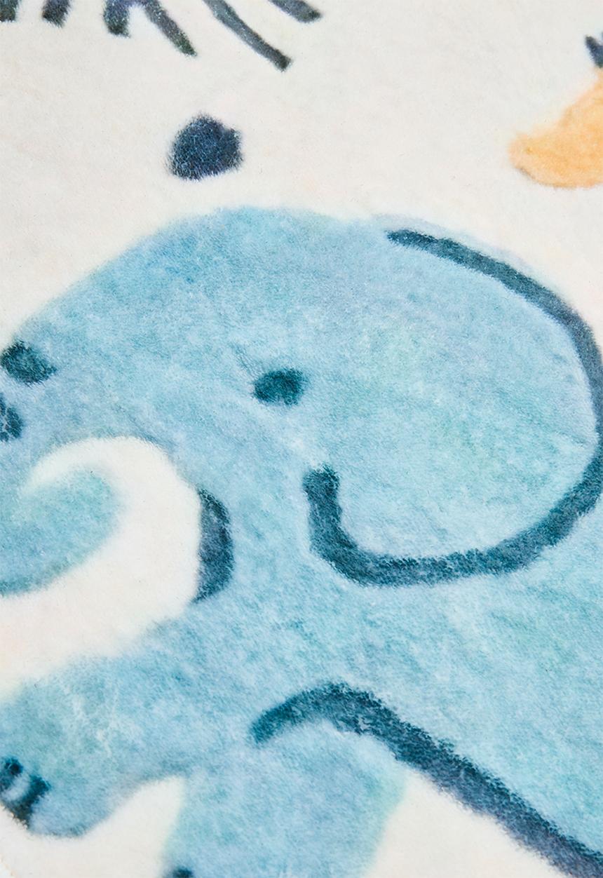 Pop Candy - Safari animal round rug - bone white