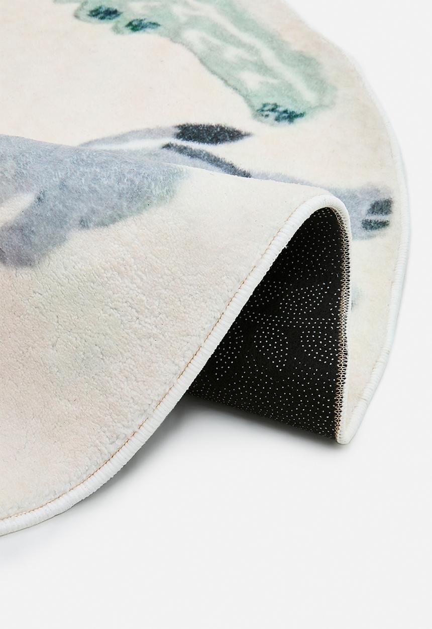 Pop Candy - Safari animal round rug - bone white