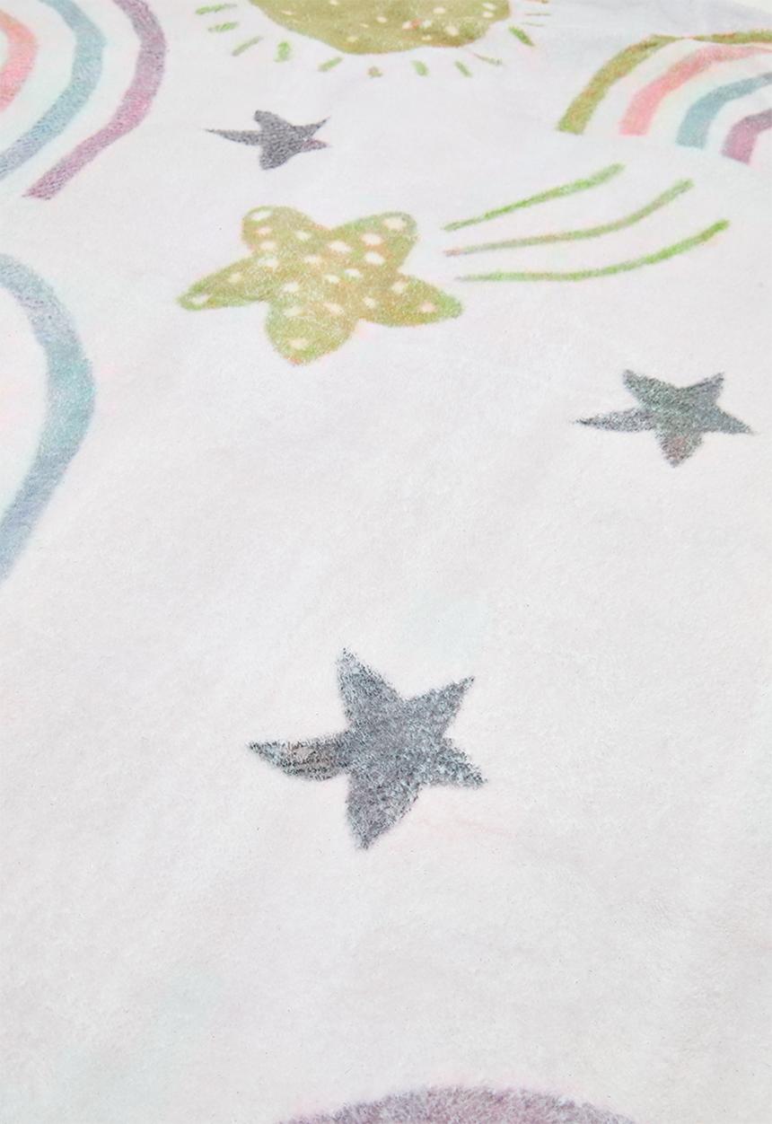 Pop Candy - Rainbows & stars round rug - off white