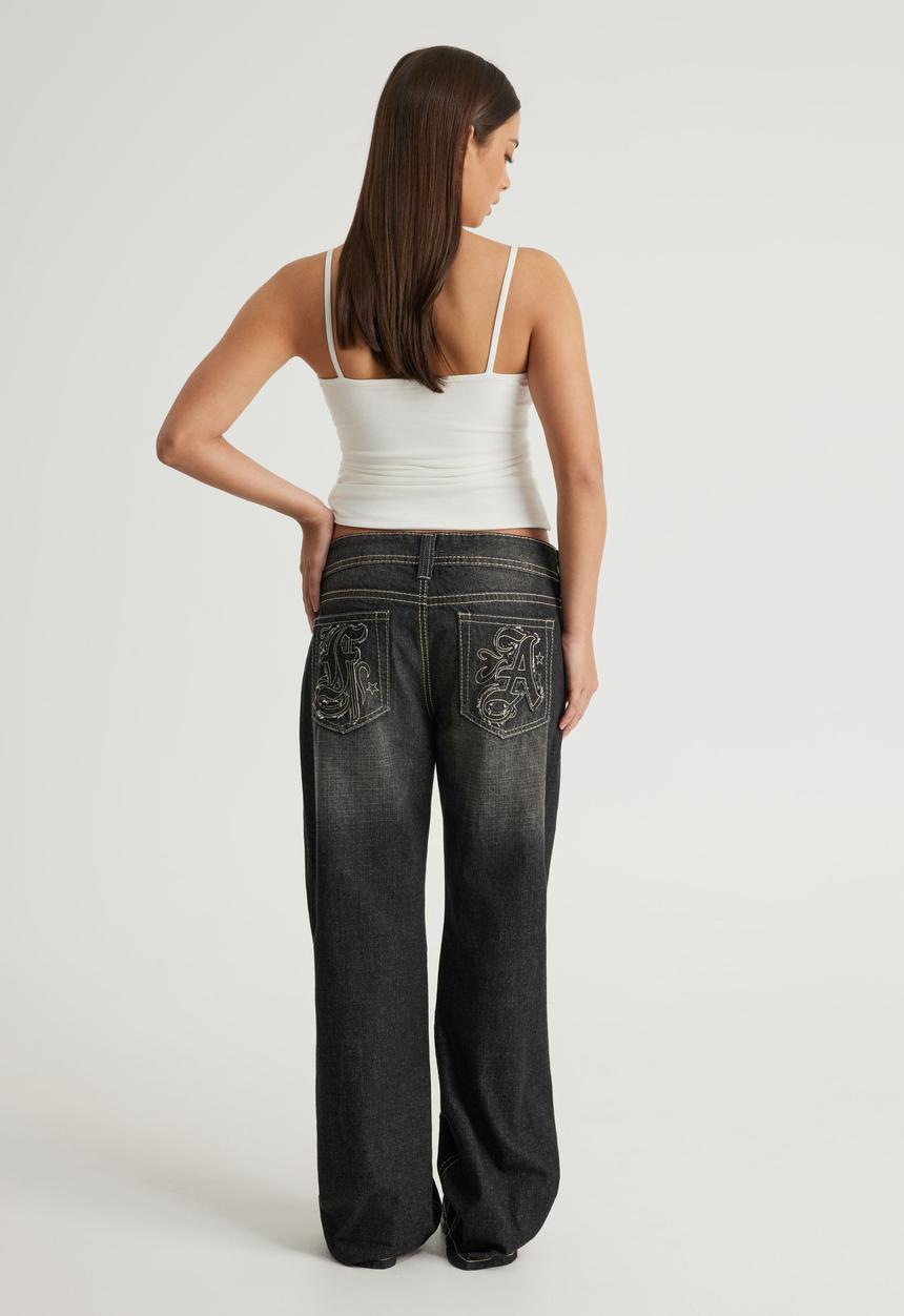 Factorie - Luca Low Rise Bootleg Jean - Black Amex