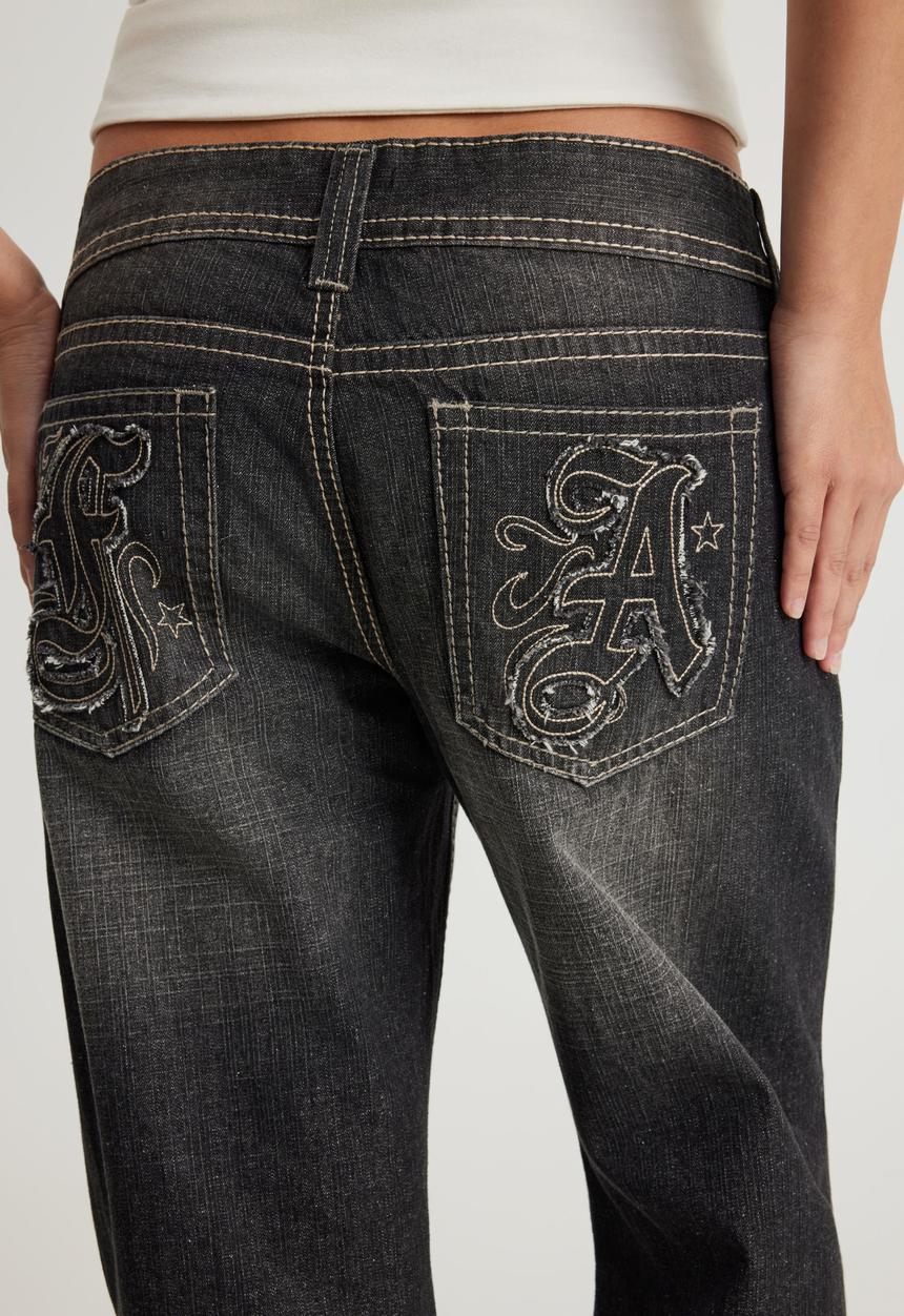 Factorie - Luca Low Rise Bootleg Jean - Black Amex