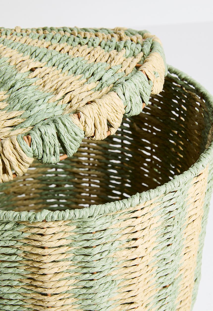 Pop Candy - Straw basket - green/natural