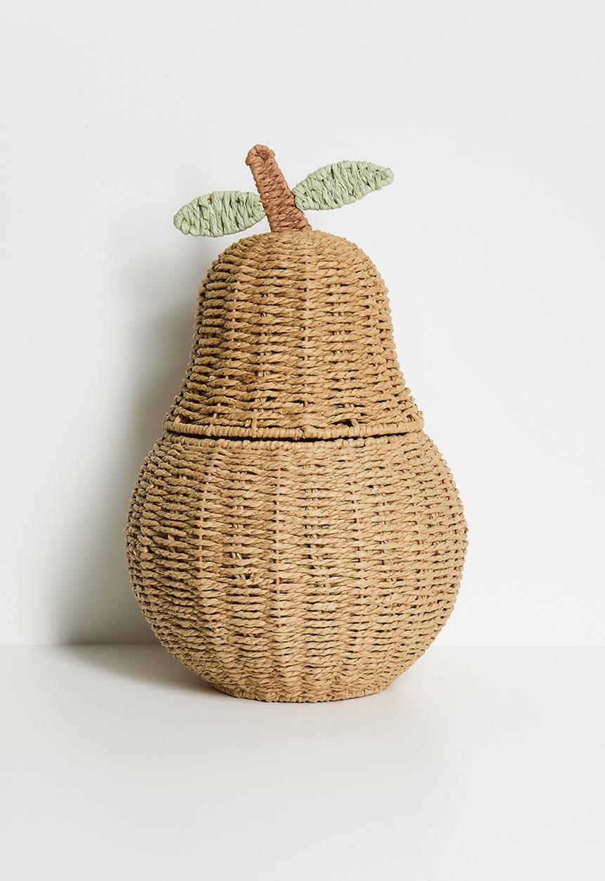 Pop Candy - Pear-shaped straw basket - natural