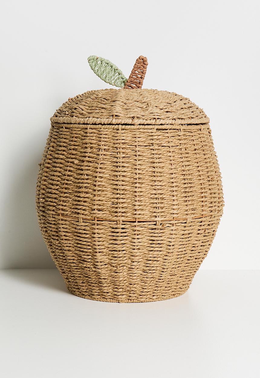 Pop Candy - Apple-shaped straw basket - natural