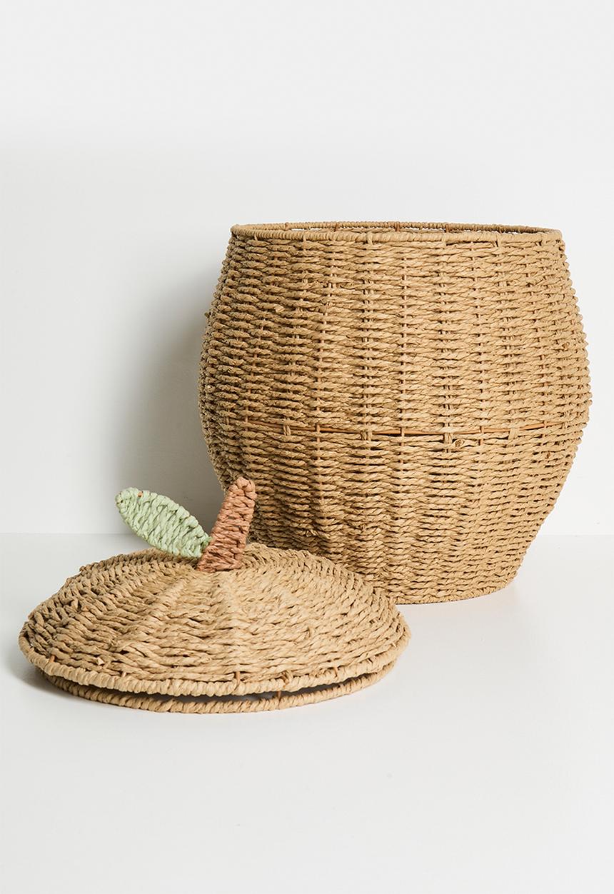 Pop Candy - Apple-shaped straw basket - natural