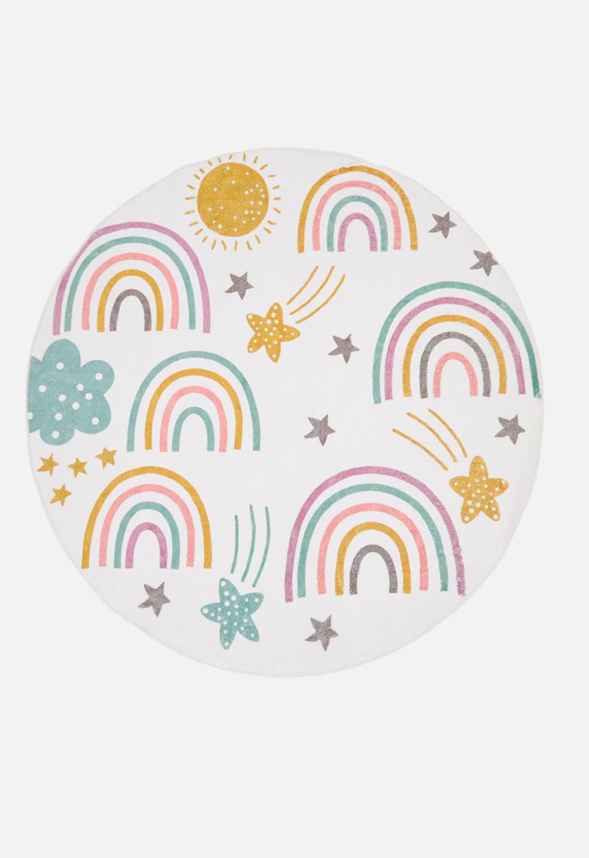 Pop Candy - Rainbow sky aop circular rug - off white