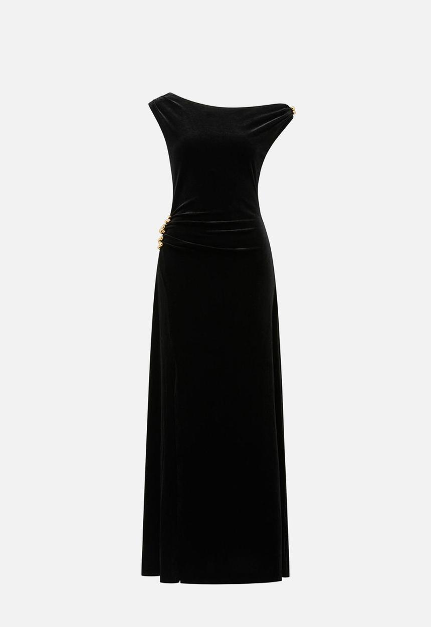 Forever New - Winslet off shoulder velvet dress in black