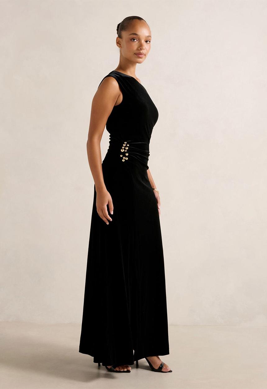 Forever New - Winslet off shoulder velvet dress in black