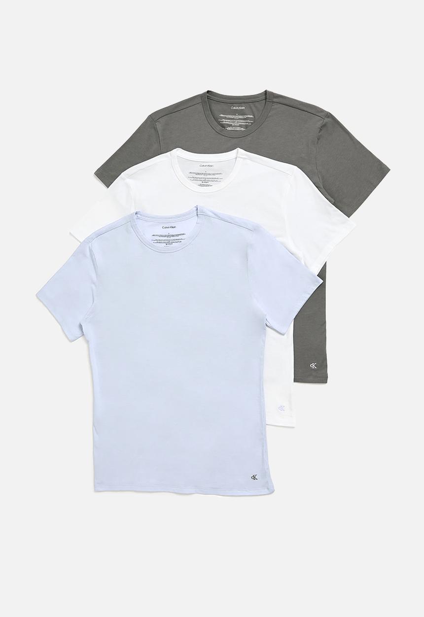 Calvin Klein - Short sleeve Crew Neck 3Pk - Smoke Screen/White/Casual Blue