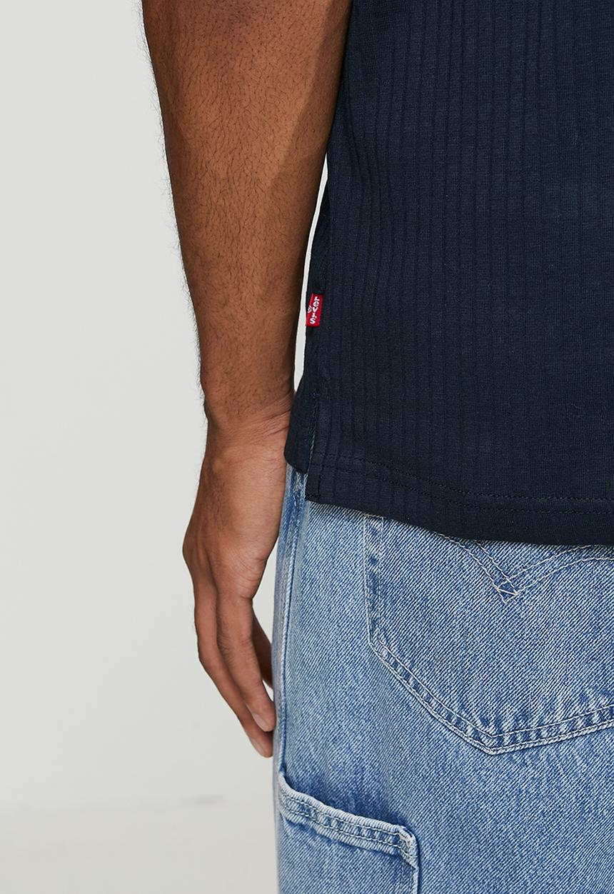 Levi’s® - Rib johnny collar polo - standard navy