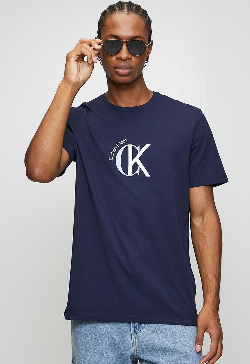 Calvin Klein - 2Tone Ck Graphic Tee - Maritime Blue