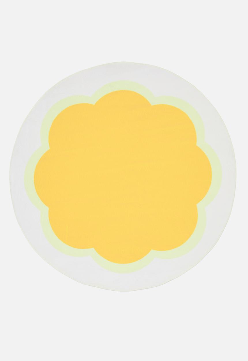Pop Candy - Scallop-shaped placement rug - white/yellow
