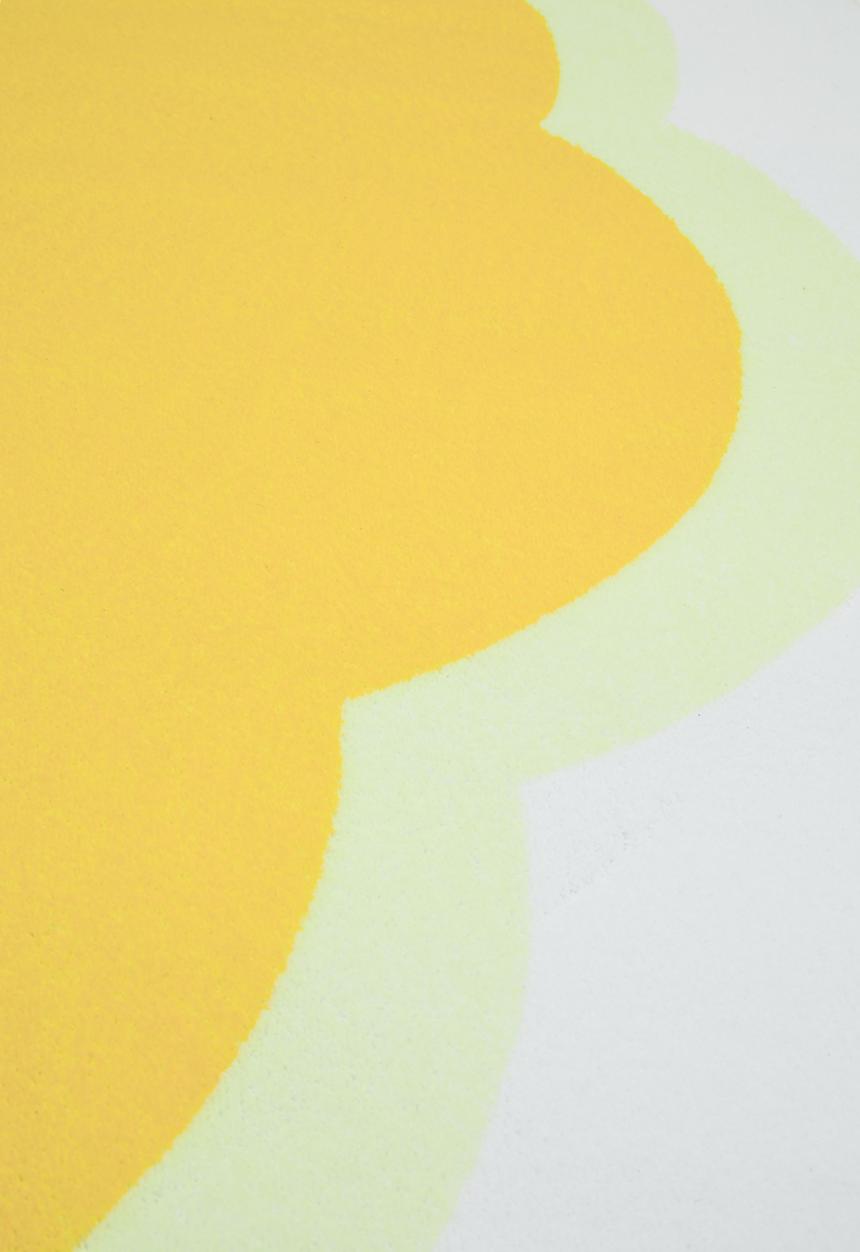 Pop Candy - Scallop-shaped placement rug - white/yellow