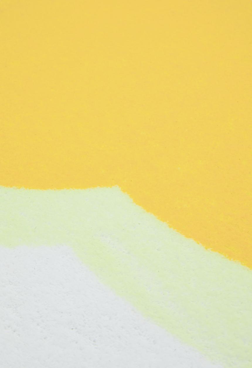 Pop Candy - Scallop-shaped placement rug - white/yellow