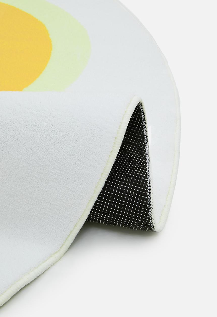 Pop Candy - Scallop-shaped placement rug - white/yellow
