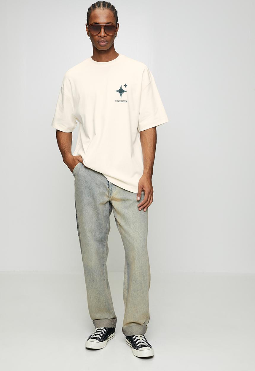 Steve Madden - Mens Ori Oversized T-Shirt - Cream