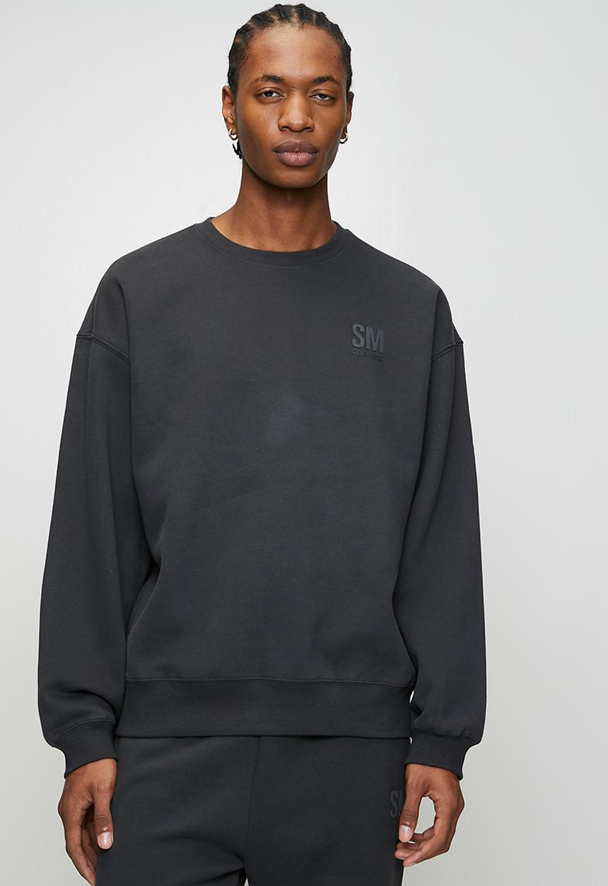 Steve Madden - Mens Reign Relaxed Crew Neck Sweat - Charcoal Art