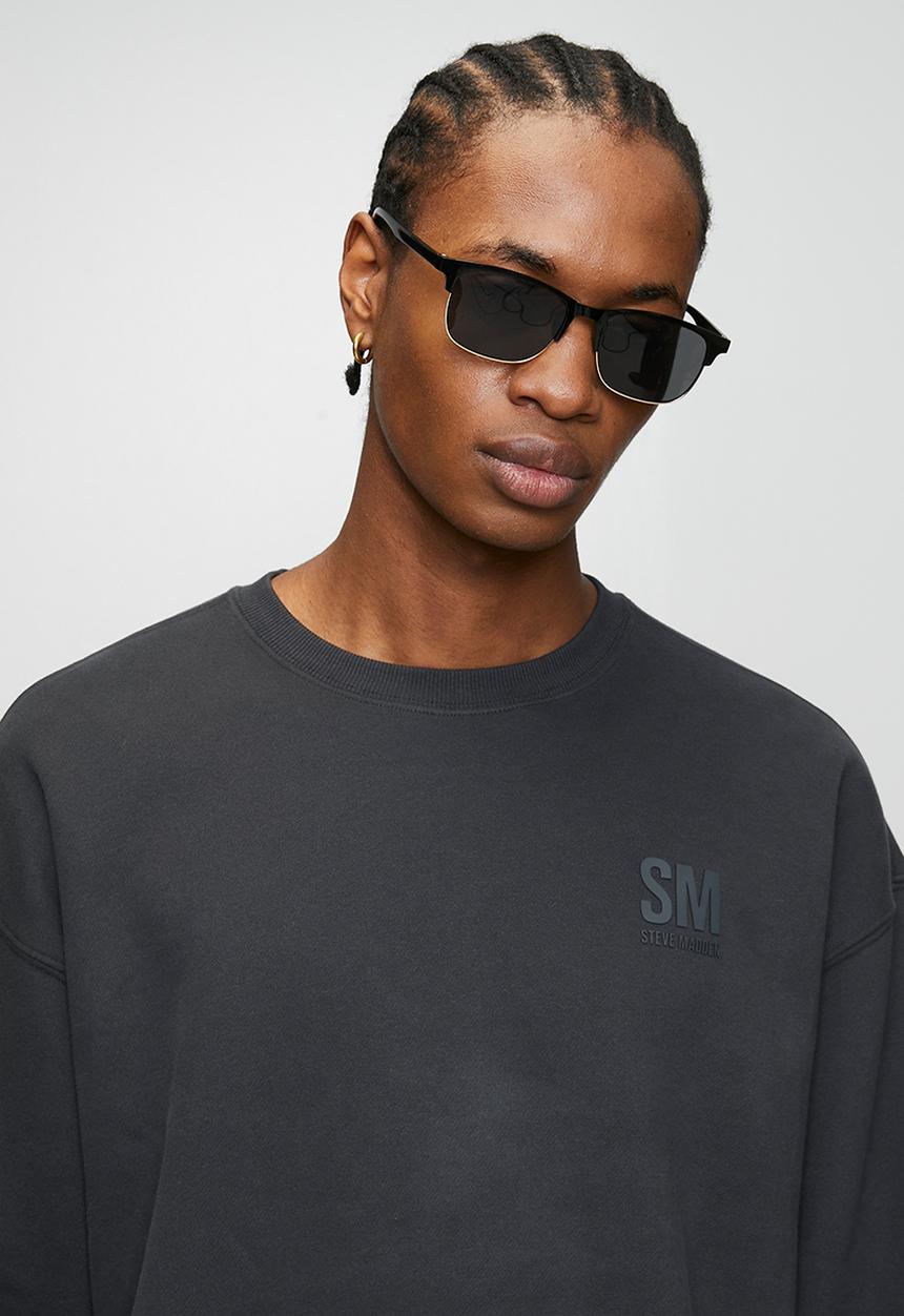 Steve Madden - Mens Reign Relaxed Crew Neck Sweat - Charcoal Art