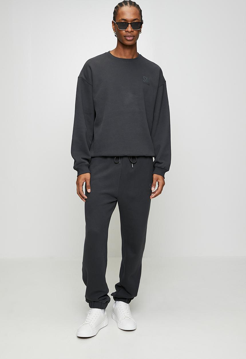 Steve Madden - Mens Reign Relaxed Crew Neck Sweat - Charcoal Art
