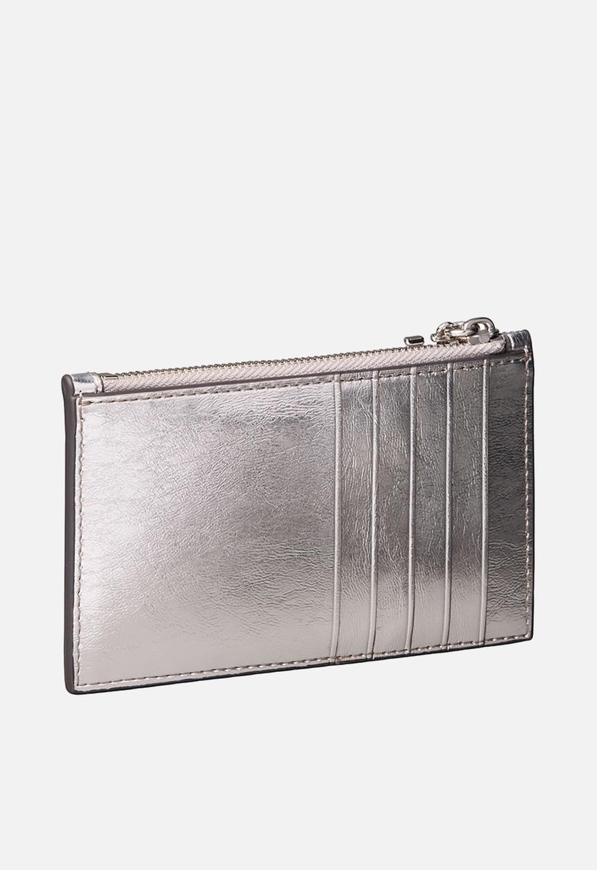 Calvin Klein - Ck metallic 6cc zip cardcase - silver metallic