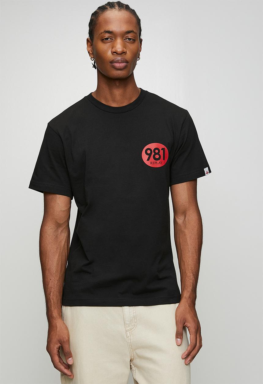 Replay - Racer Logo Cotton T-shirt - Black