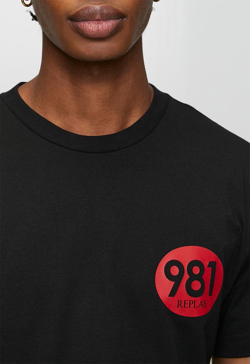 Replay - Racer Logo Cotton T-shirt - Black