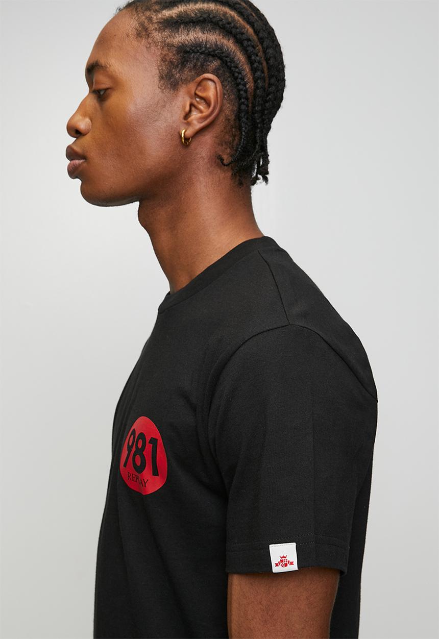 Replay - Racer Logo Cotton T-shirt - Black