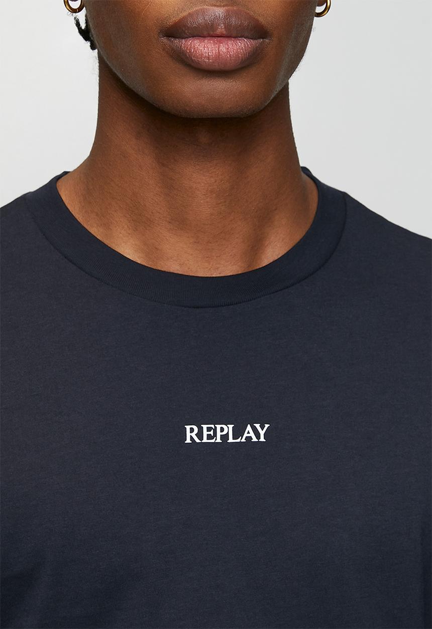 Replay - Basic Jersey Crew Neck T-shirt - Navy