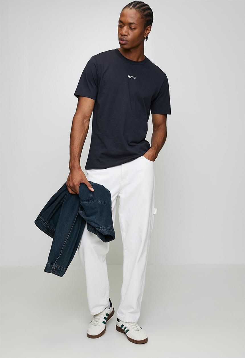 Replay - Basic Jersey Crew Neck T-shirt - Navy