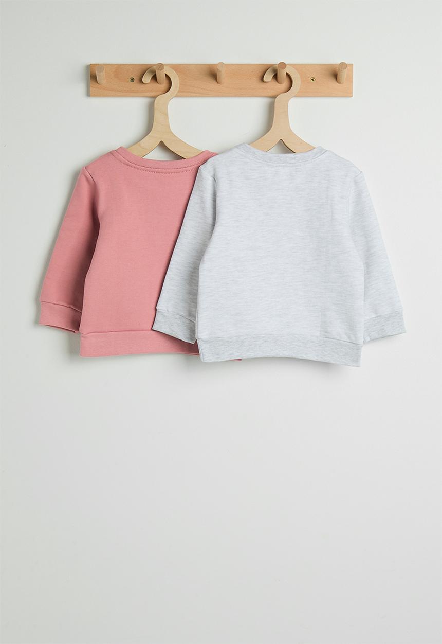 Pop Candy - 2 pack plain sweatshirt - ice/dusty pink