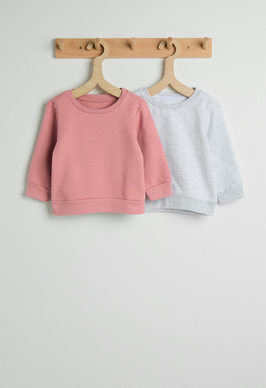 Pop Candy - 2 pack plain sweatshirt - ice/dusty pink