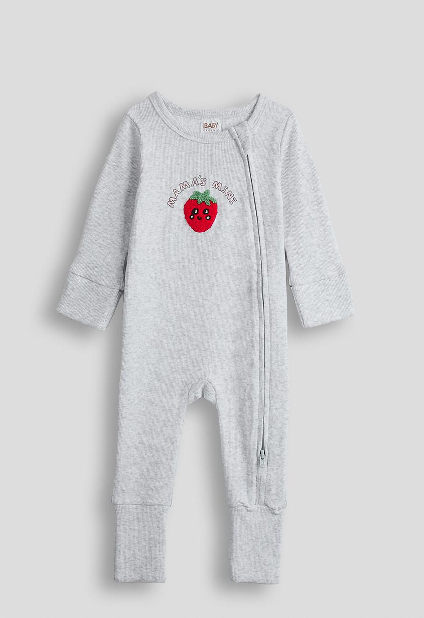 Cotton On - 2 Pack The Long Sleeve Zip Romper - Vanilla/Coral Stripe & Snow Marle/Mama'S Mini