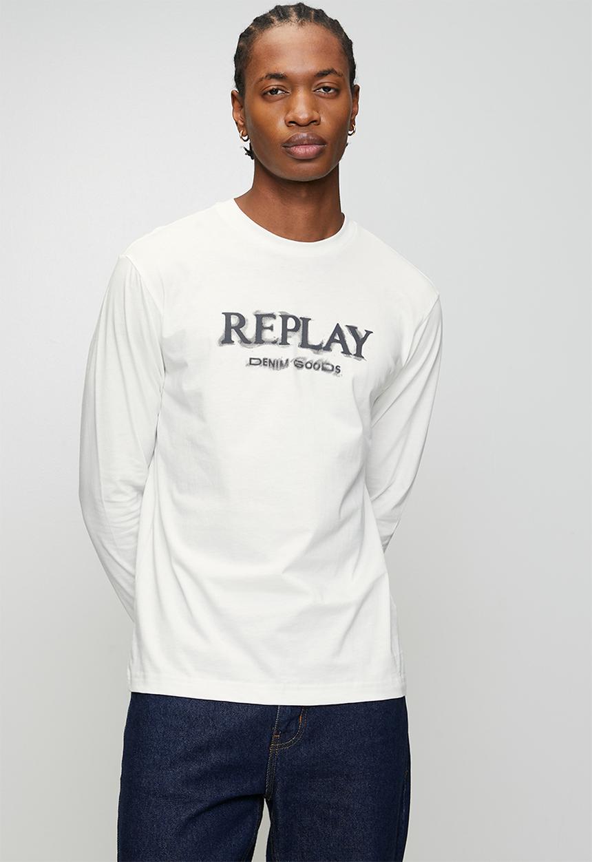Replay - LS Crew-Neck T-shirt - White