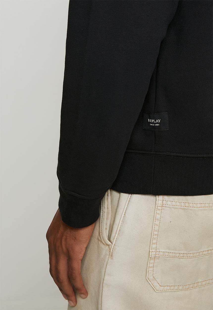 Replay - Brushed Fleece Hoodie - Black