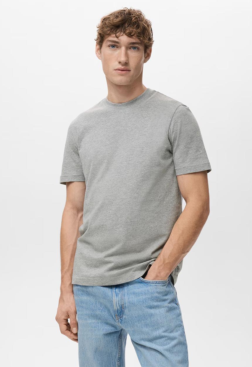 MANGO - T-Shirtcherlo - Light Grey Denim