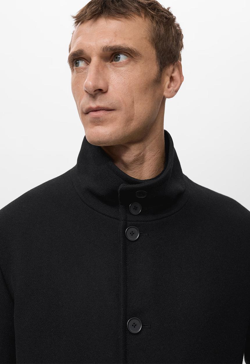 MANGO - Coat Funnel - Black