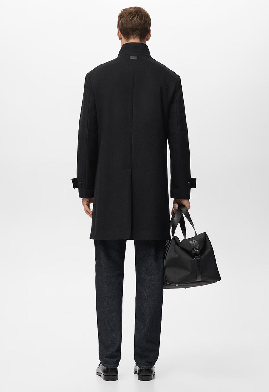 MANGO - Coat Funnel - Black