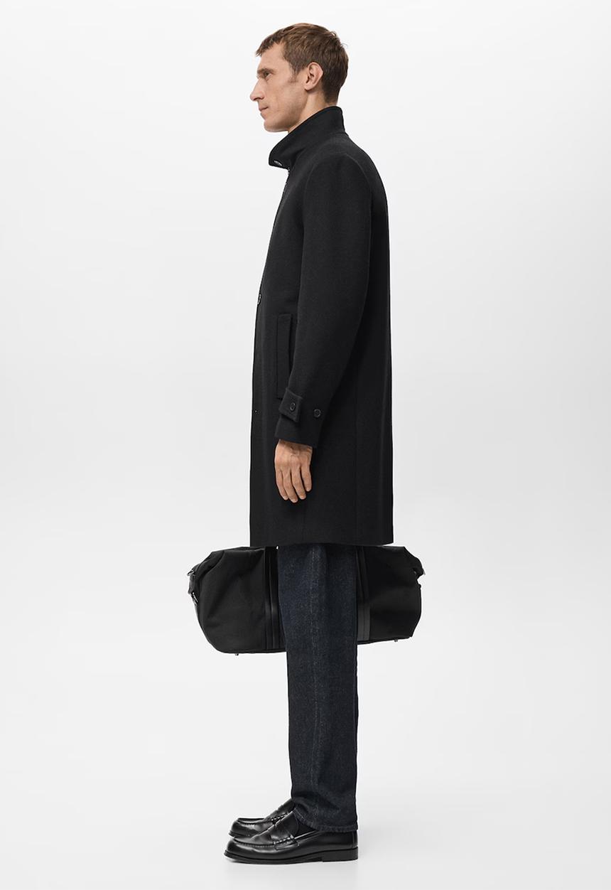 MANGO - Coat Funnel - Black