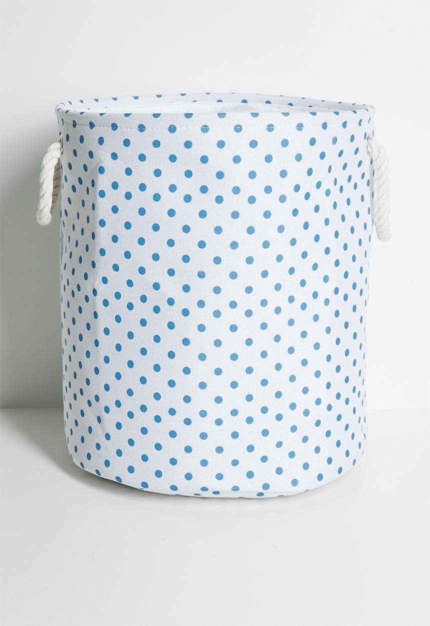 Pop Candy - Polka dot fabric laundry bag - white/blue