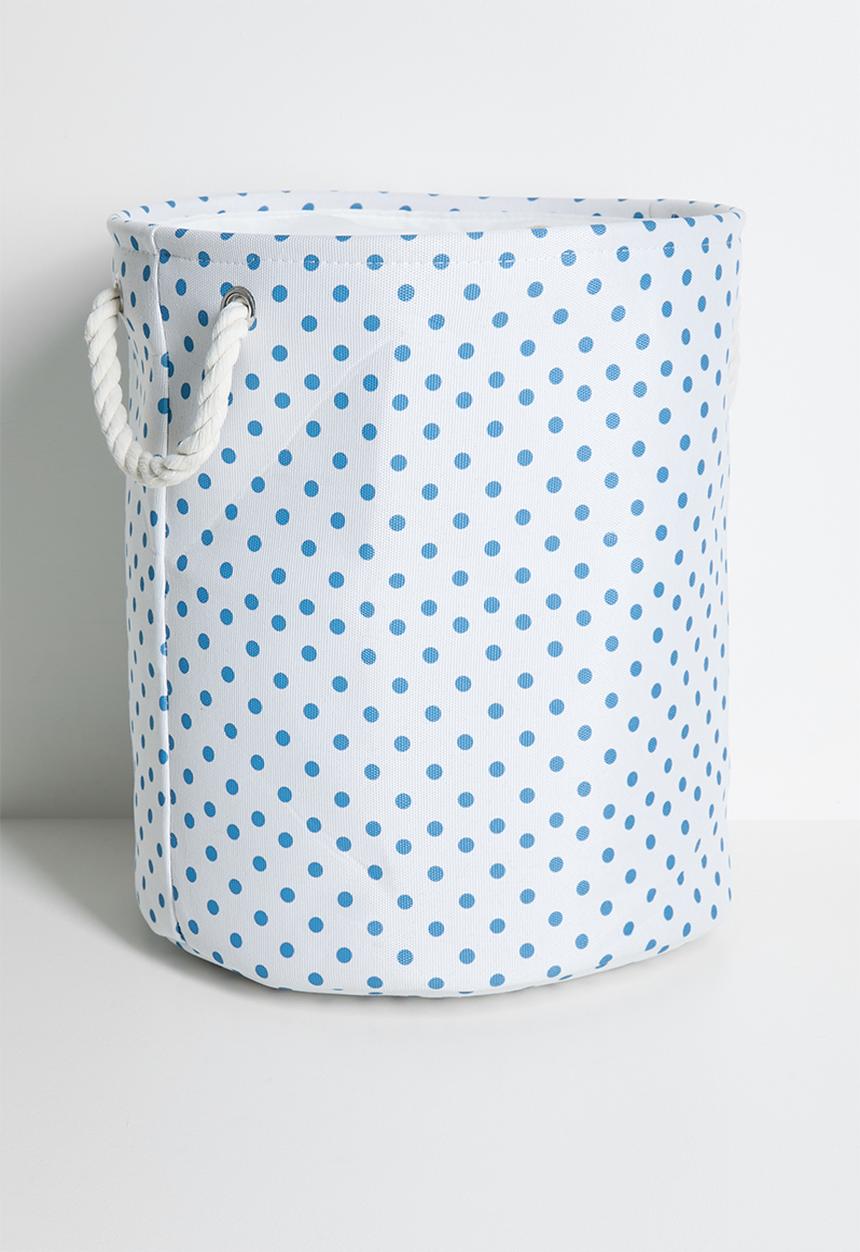 Pop Candy - Polka dot fabric laundry bag - white/blue
