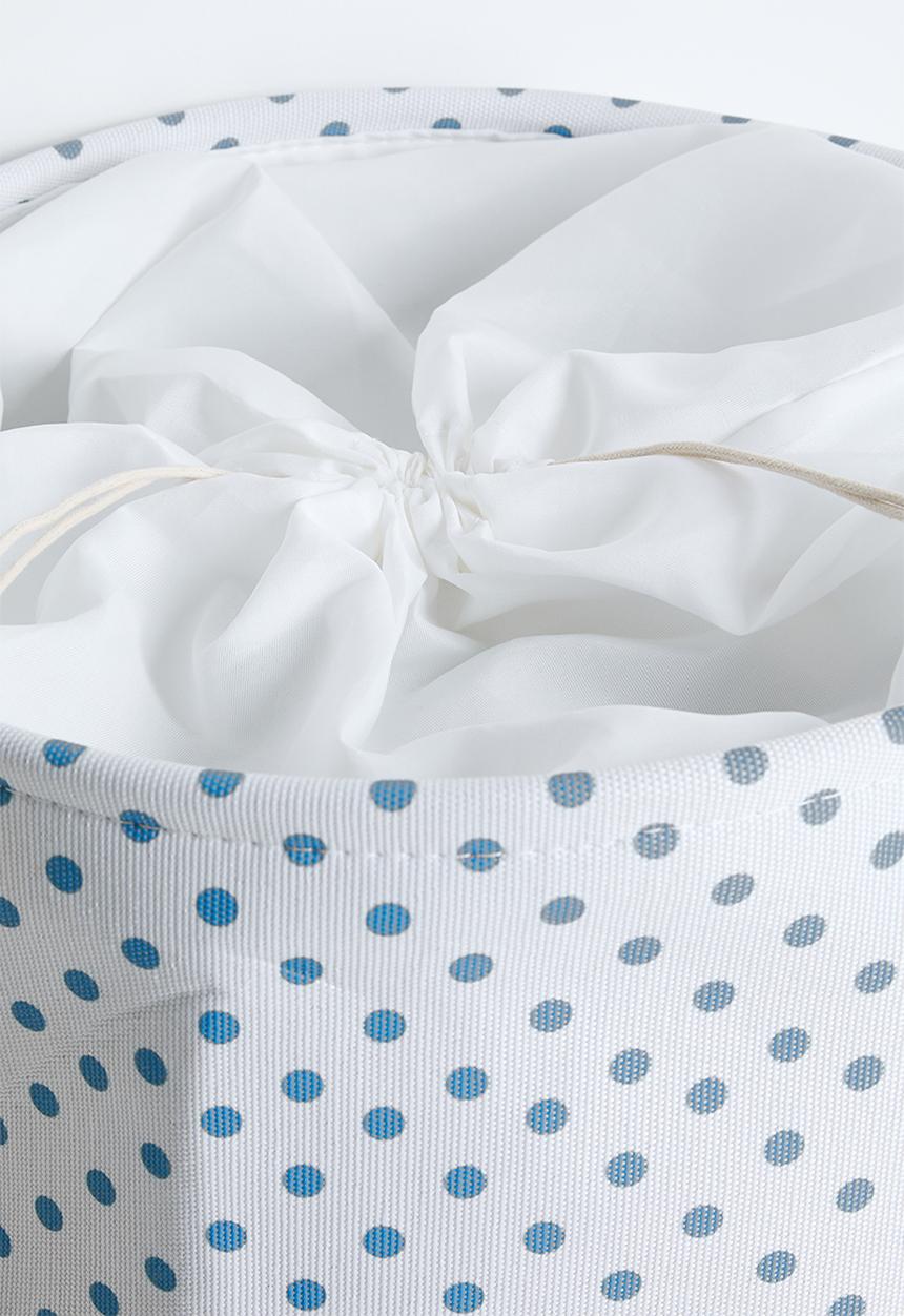 Pop Candy - Polka dot fabric laundry bag - white/blue