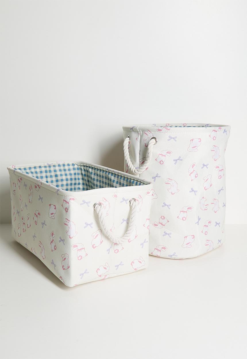 Pop Candy - Bunny aop fabric laundry bag - seashell