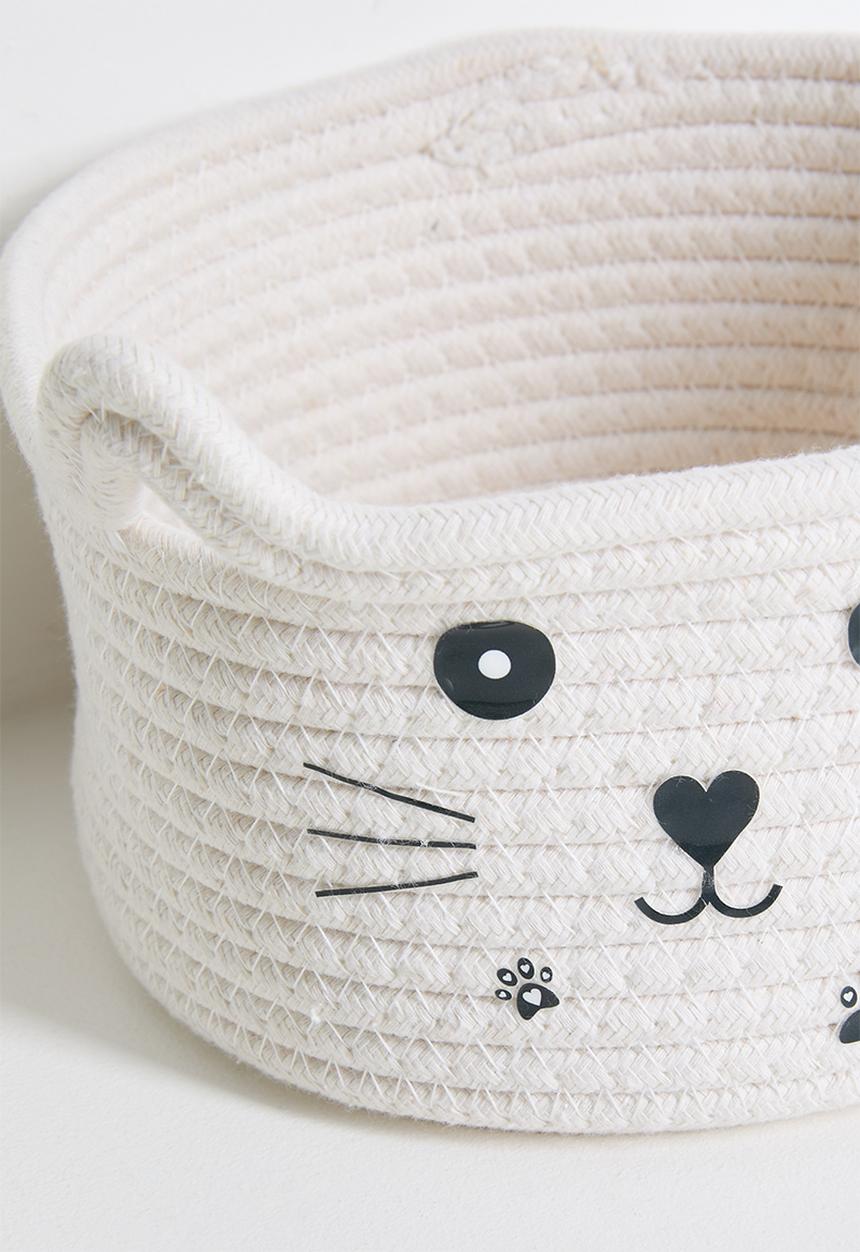 Pop Candy - Woven cat storage basket - off white