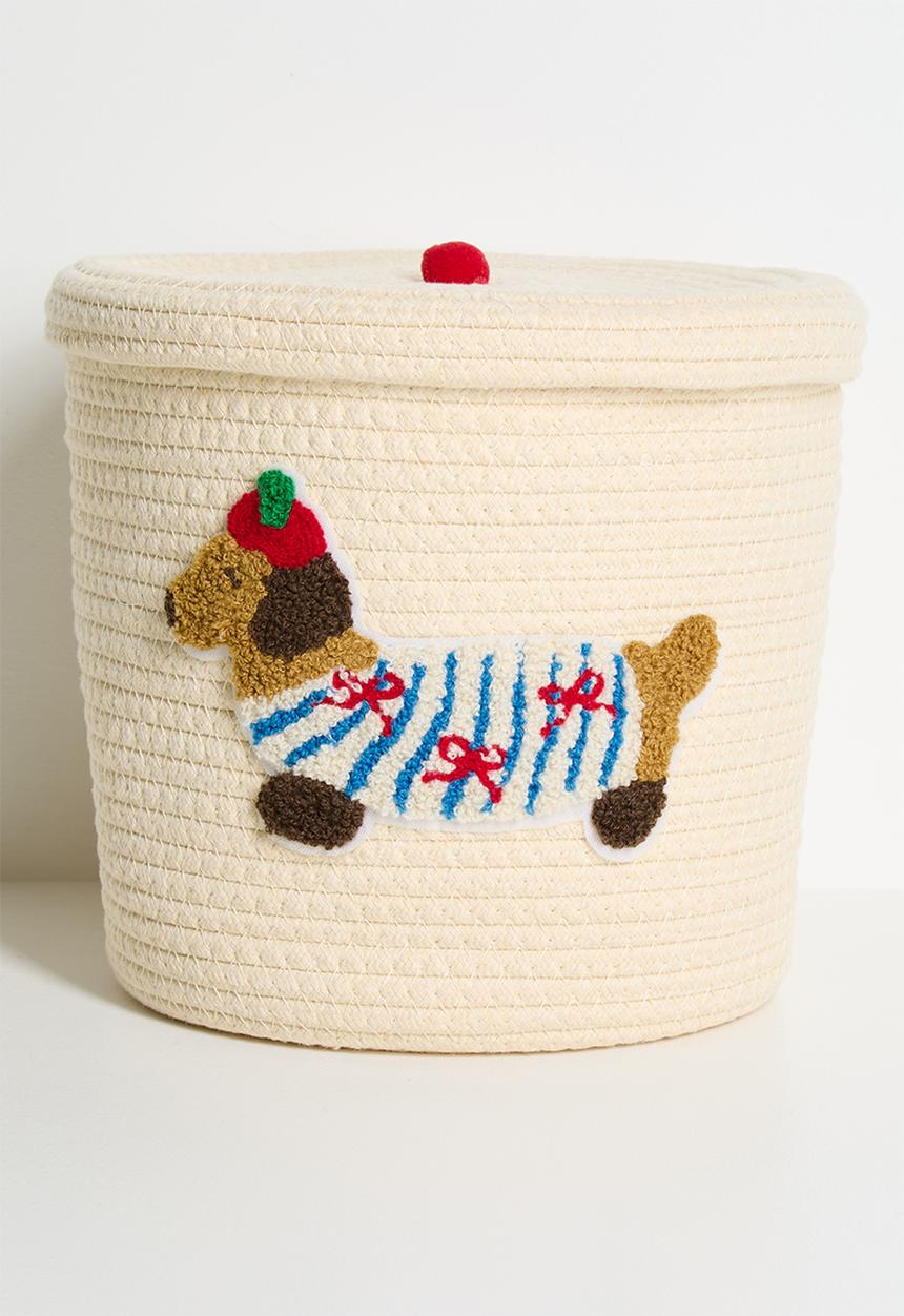 Pop Candy - Daschund storage basket - neutral/multi