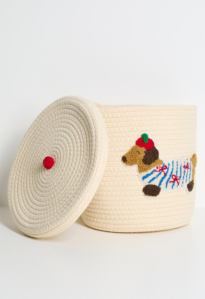 Pop Candy - Daschund storage basket - neutral/multi