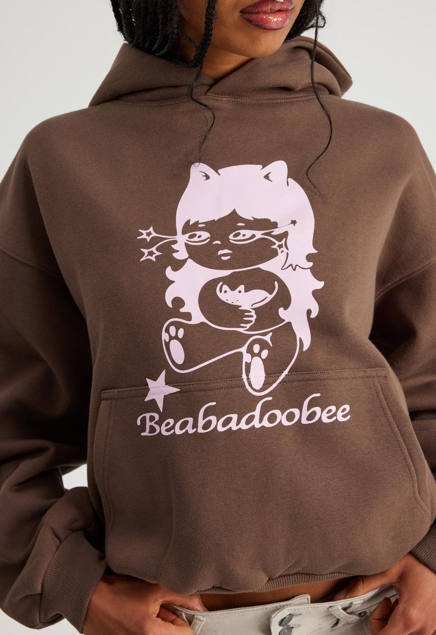 Factorie - Music Merch Boxy Hoodie - Lcn Bra Mud/Beabadoobee Cutie